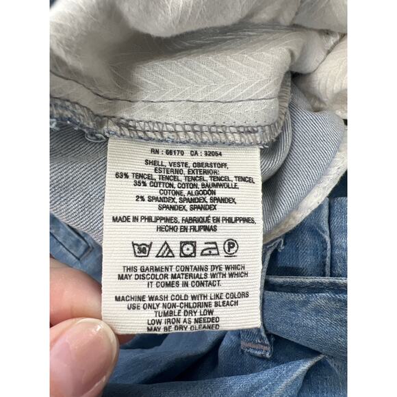 New Anthropologie Cartonnier Chambray Paperbag Trousers with Tie Waist Small - Picture 13 of 13